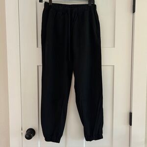 Love Tree Black Linen Drawstring Jogger Pants, Size Small‎